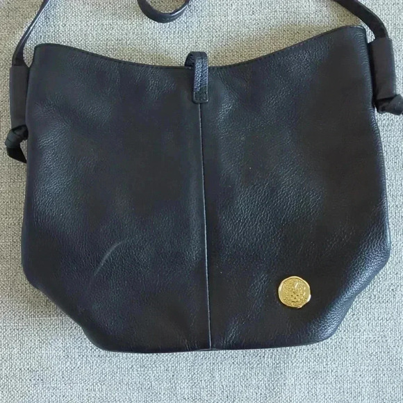 Black Pebbled Soft Leather Satchel Crossbody Purse Vince Camuto - Picture 5 of 7